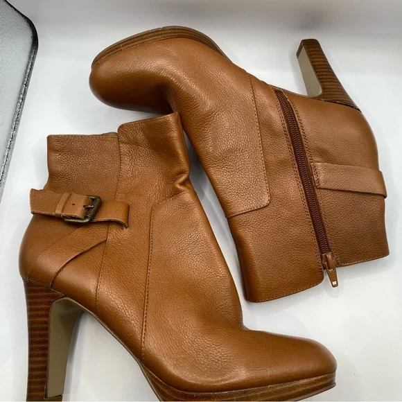 Nine West Brown Leather Ankle Boots - Picture 2 of 7